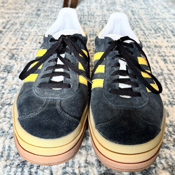 Adidas Platform Gazelle Bold Size 9 Women’s Core Black & Bold Gold - Picture 2 of 7